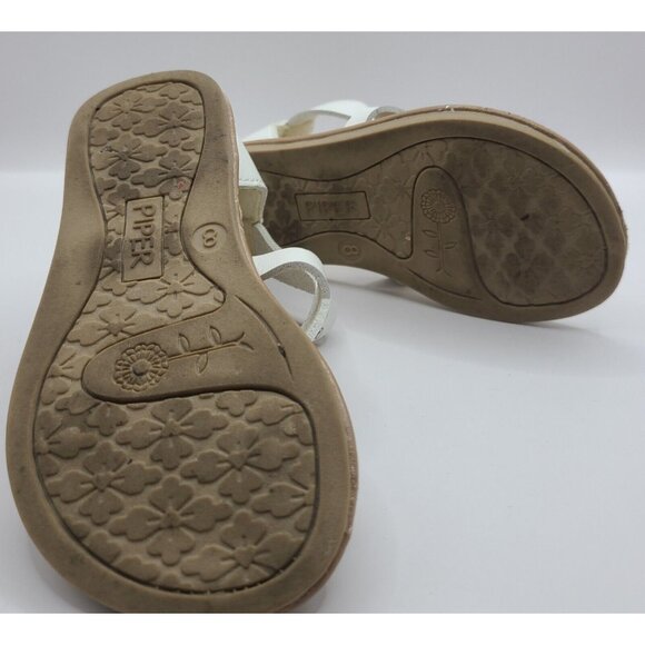 Piper Girl Shoes Size 8 Sandel Gladiator Cut Out Flat Zipper Used - Picture 8 of 11